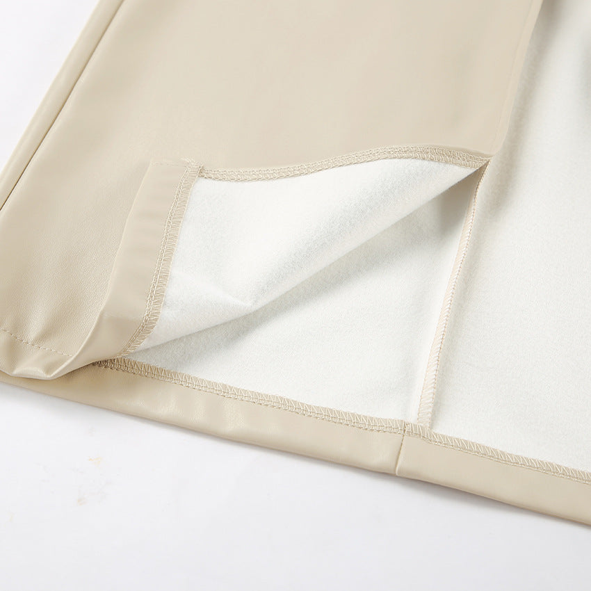 Antoinette | Leren Rok Met Hoge Taille