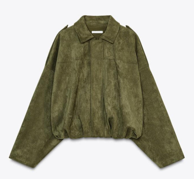 Lisanne | De Virale Khaki Suede Jas