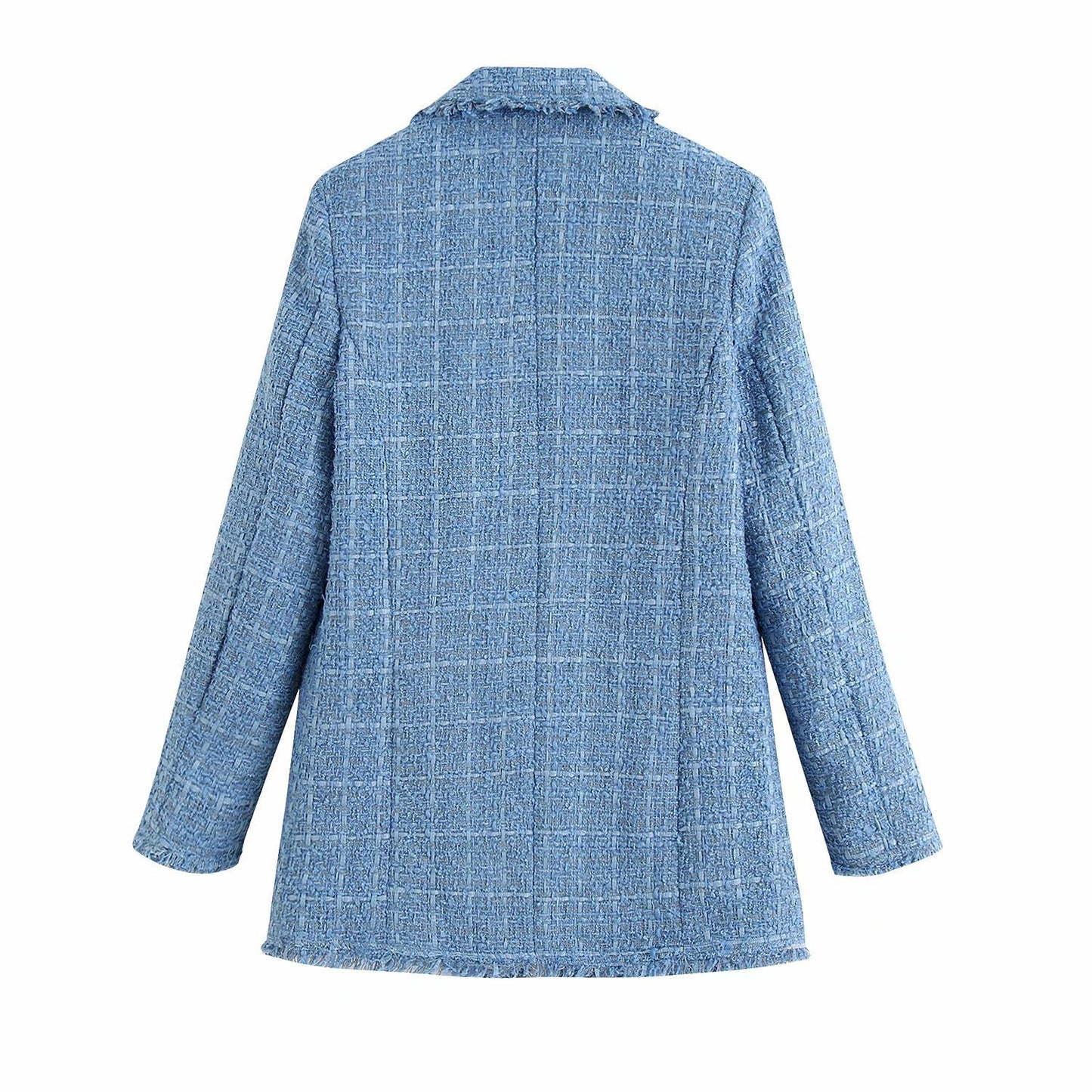 Tyra | Lichtblauwe Tweed Blazer