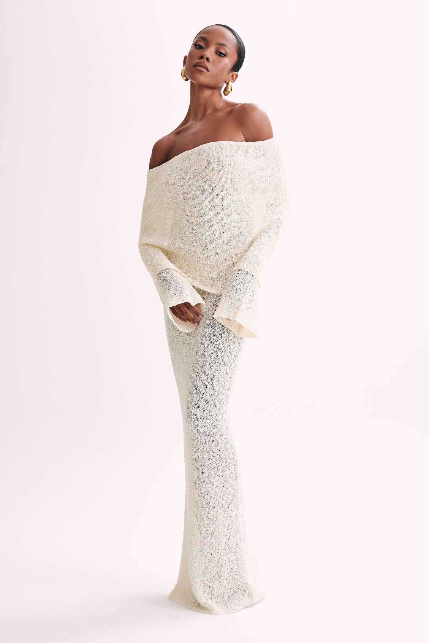 Senna | Witte Lange Offshoulder Zomerjurk