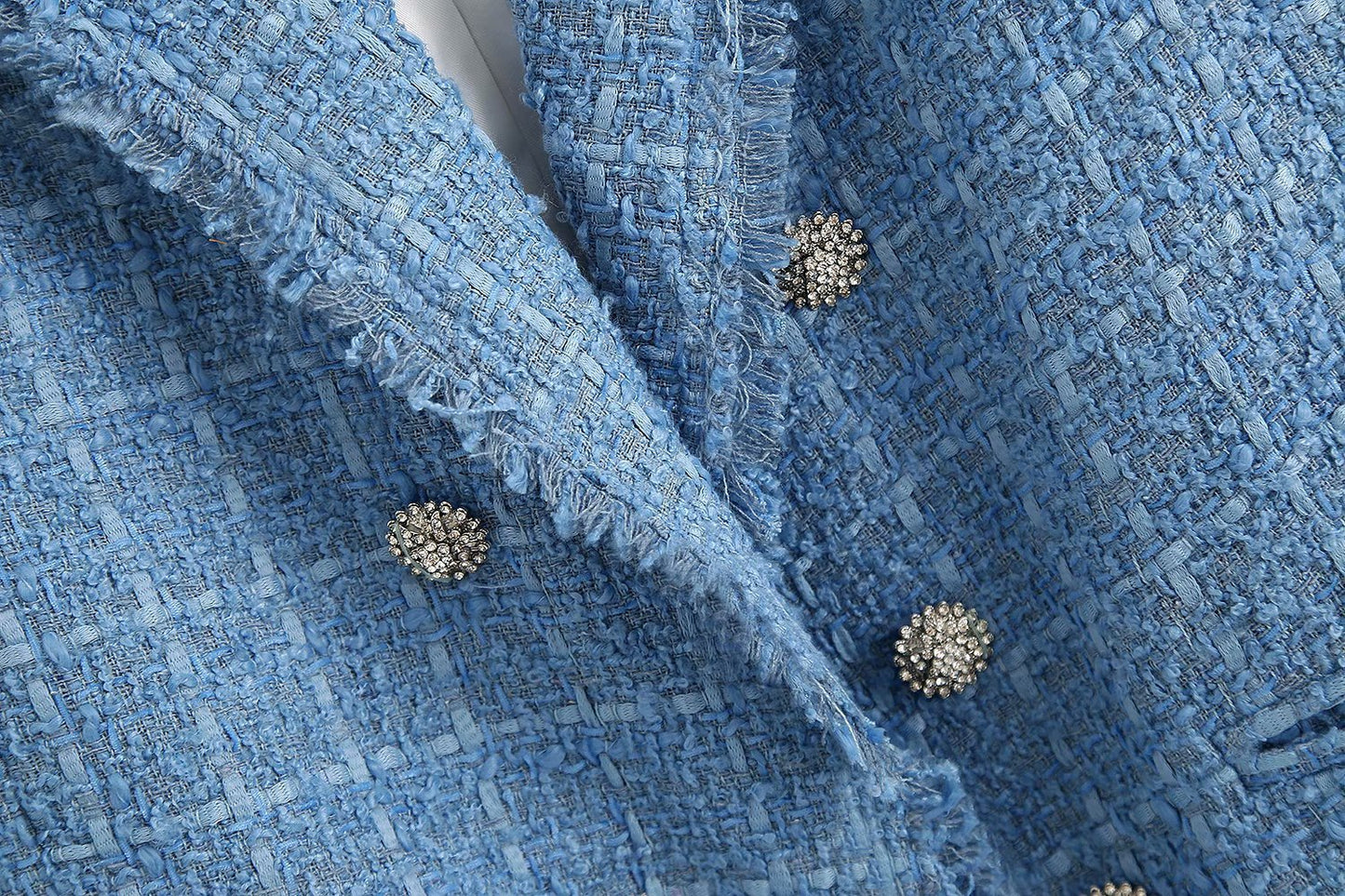Tyra | Lichtblauwe Tweed Blazer