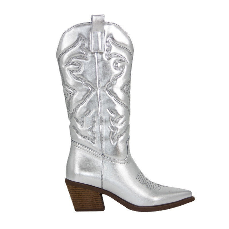 Amylia | Metallic Cowboylaarzen