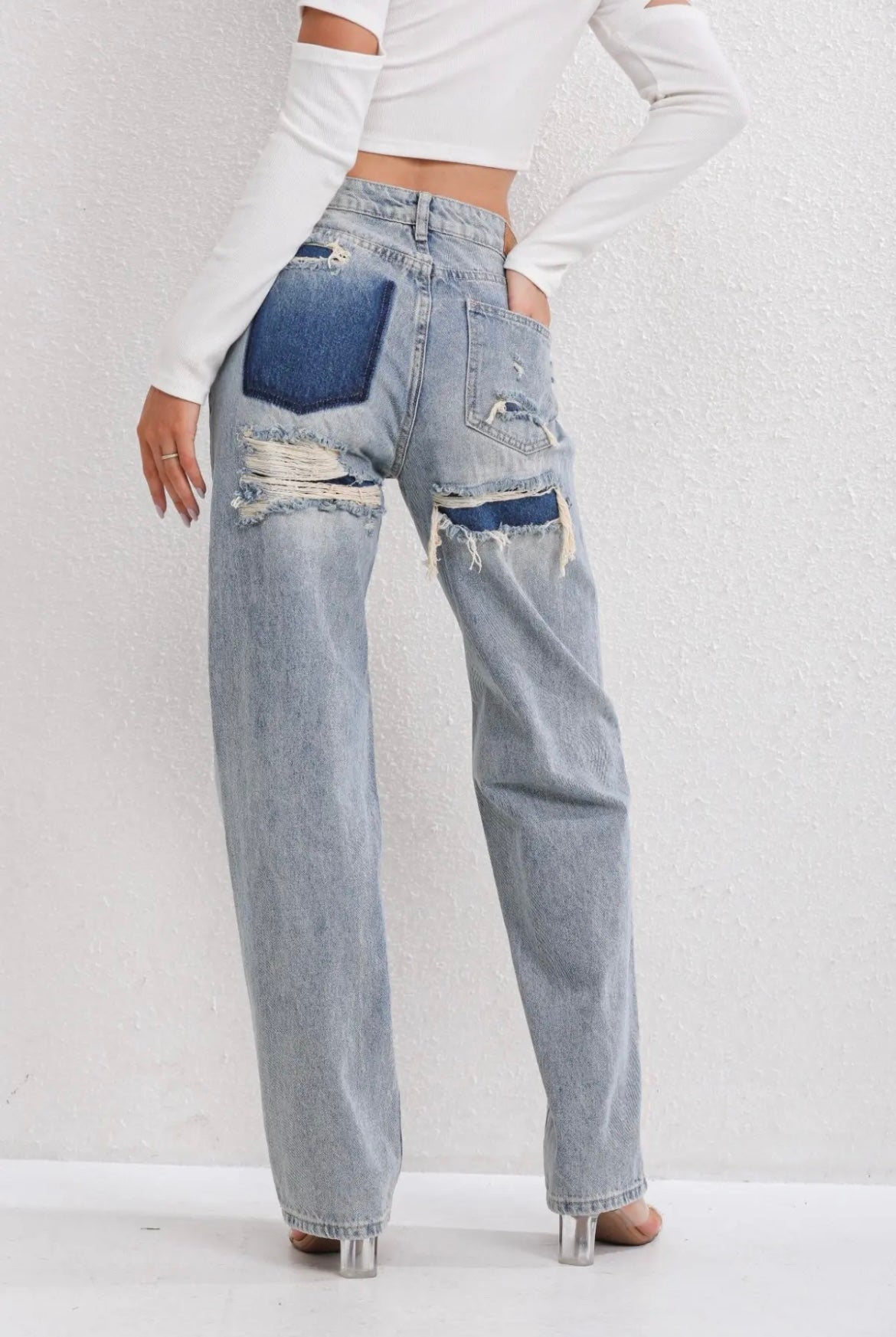 Isja | Vintage Gescheurde Broek