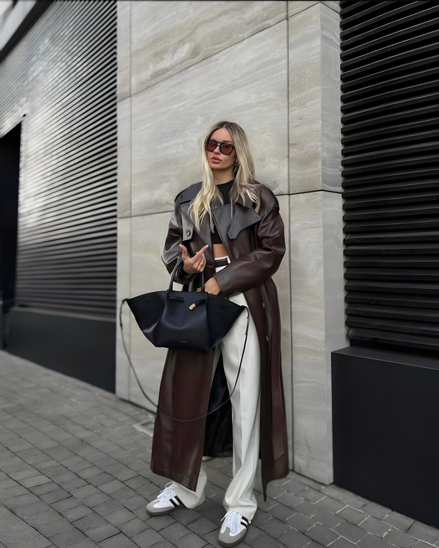 Colette | Leren Trenchcoat