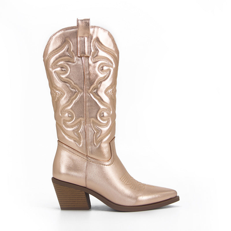 Amylia | Metallic Cowboylaarzen