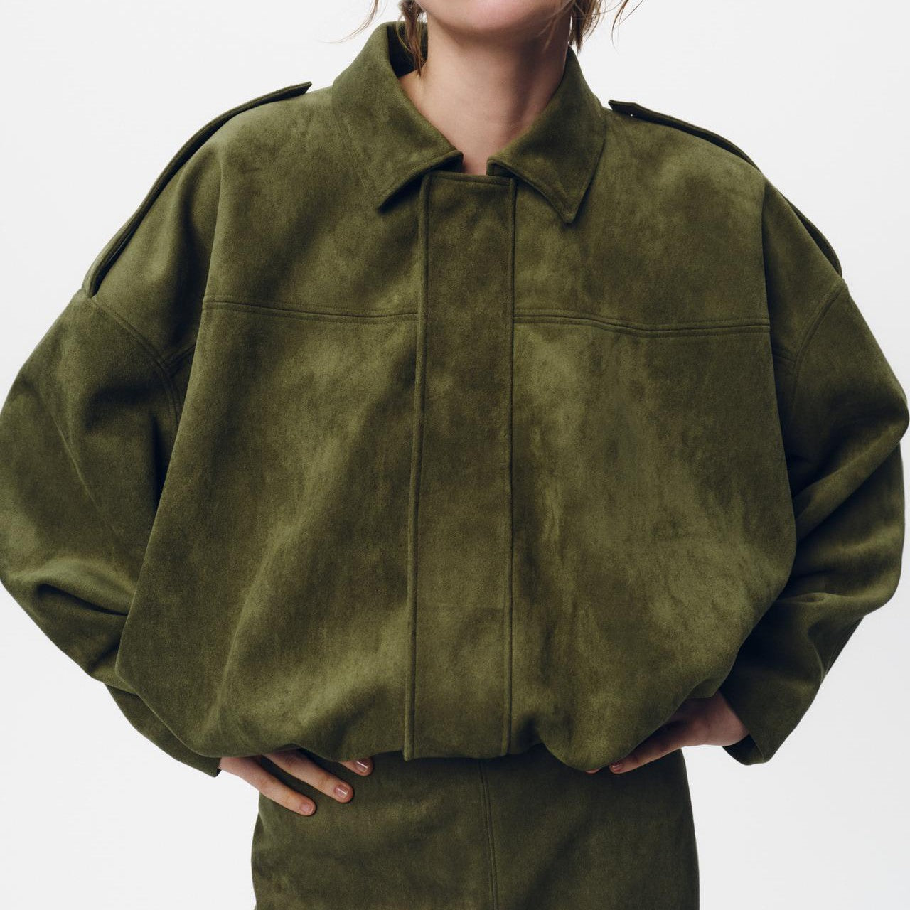 Lisanne | De Virale Khaki Suede Jas