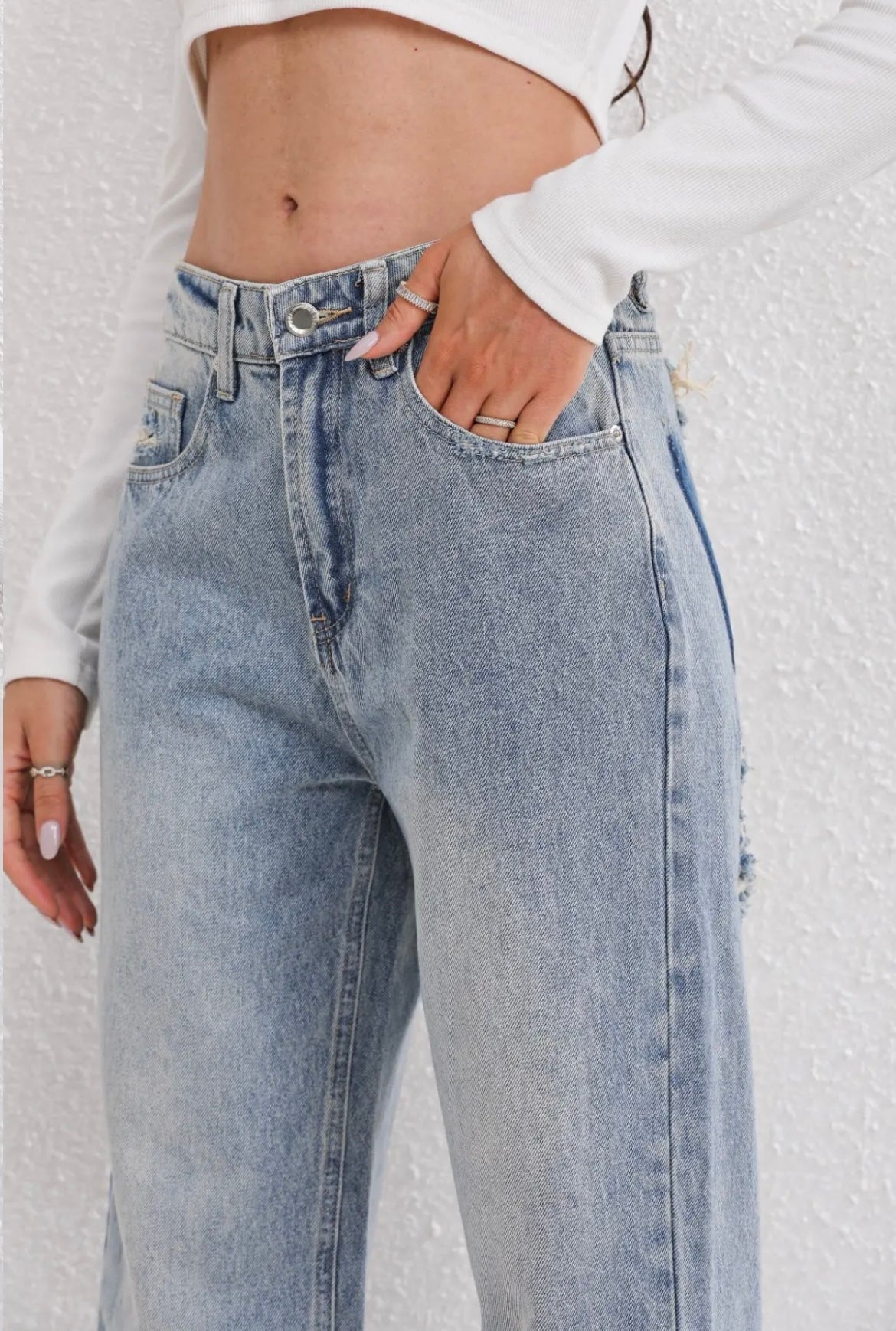Isja | Vintage Gescheurde Broek