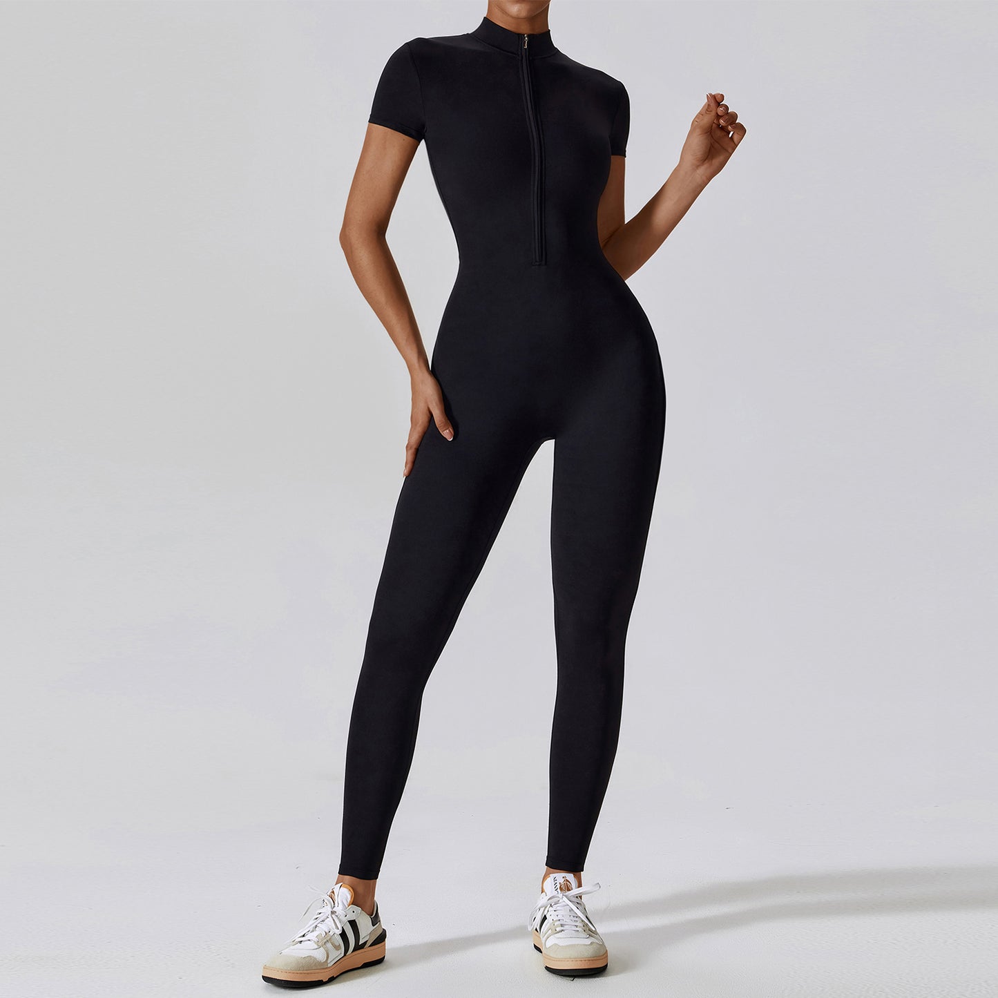 Samie | Korte Sportjumpsuit Met Rits