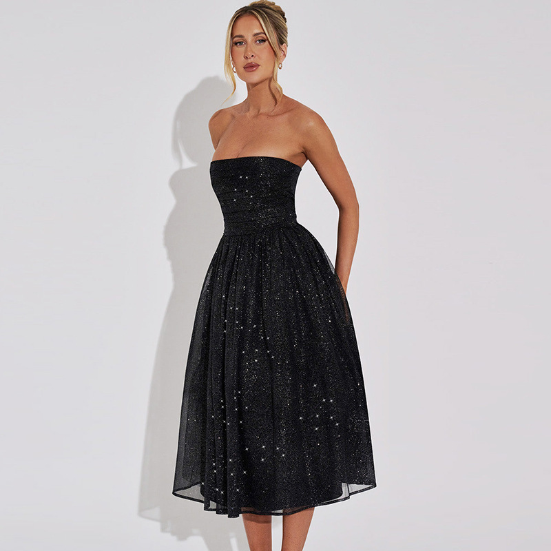 Milou | Strapless Glitterjurk