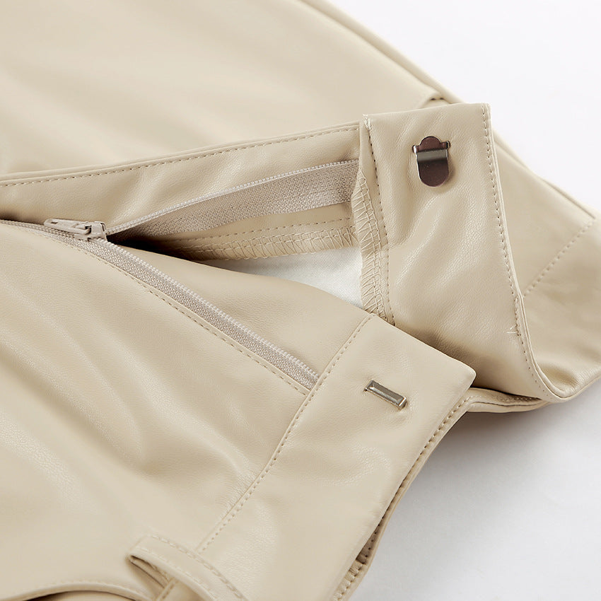 Antoinette | Leren Rok Met Hoge Taille