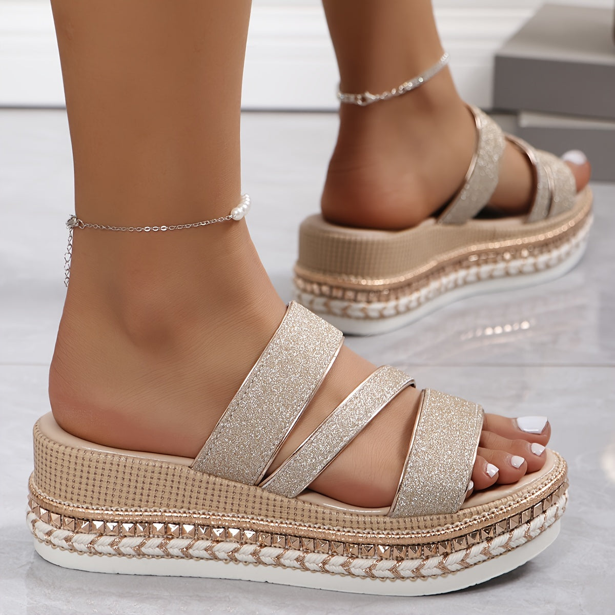 Mila | Comfortabele Sandalen Met Glitter