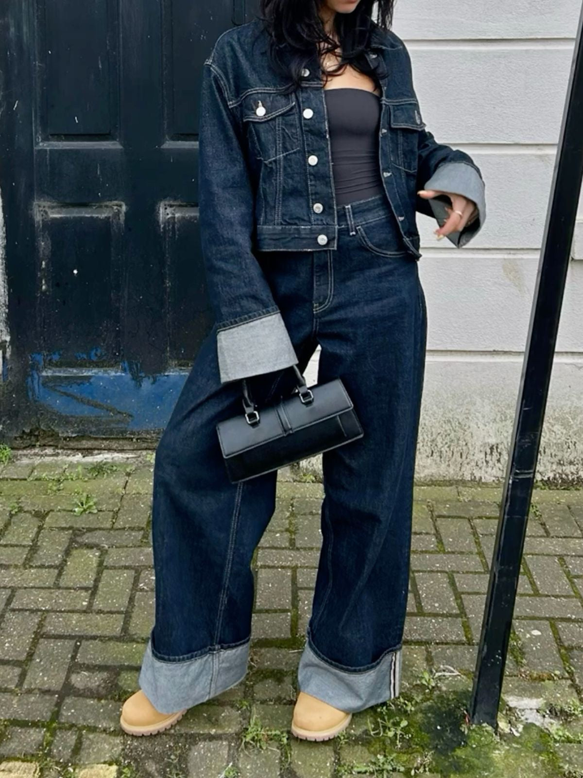 Maya | Denim Tweedelige Set Jas Met Broek