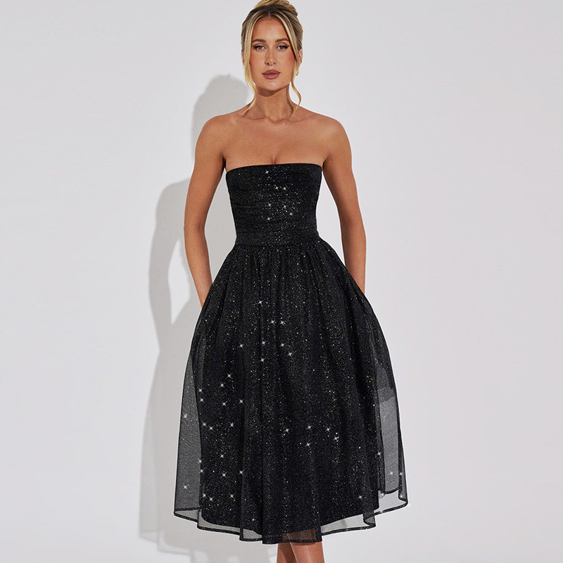 Milou | Strapless Glitterjurk