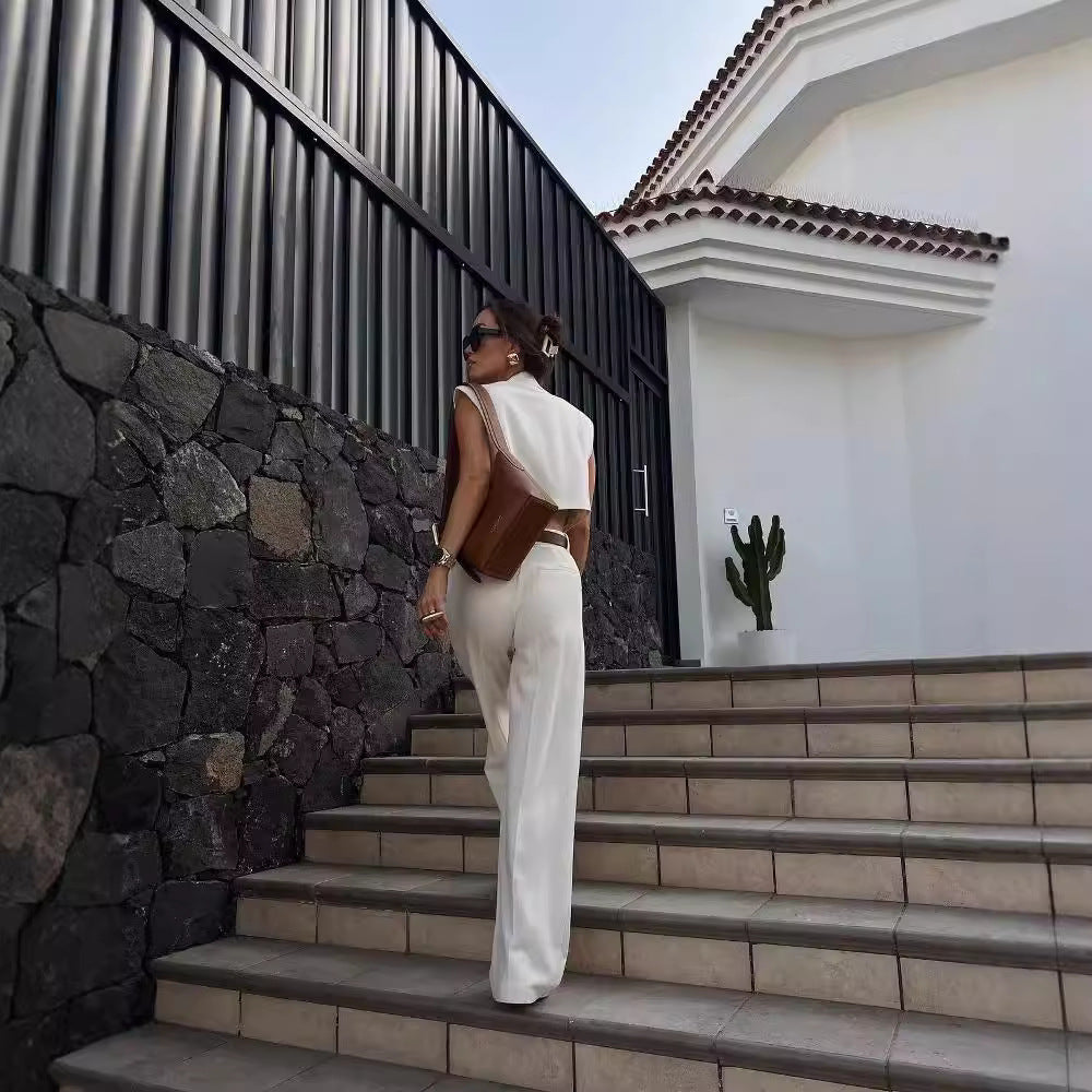 Esmeralda | Set Crème Top Met Pantalon