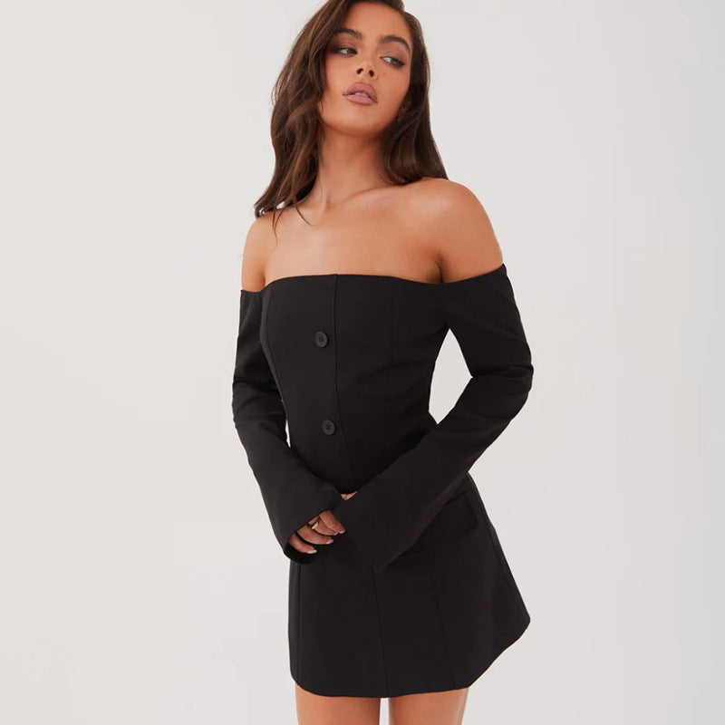 Bethany | Korte Elegante Jurk Met Lange Mouwen