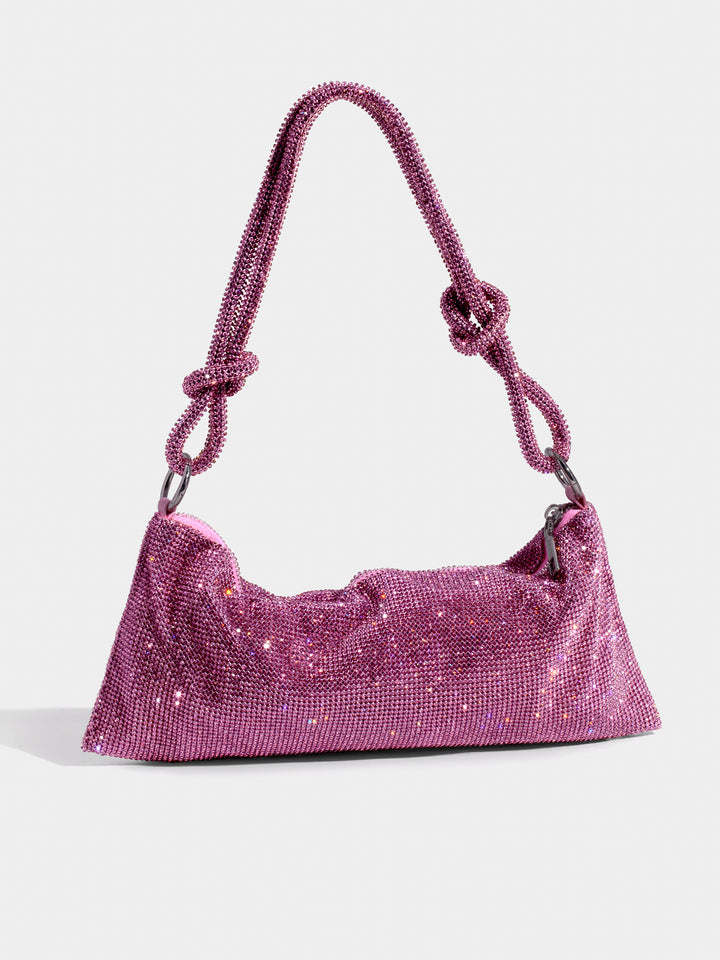Emilia | Luxe Glanzende Handtas Met Ketting Detail