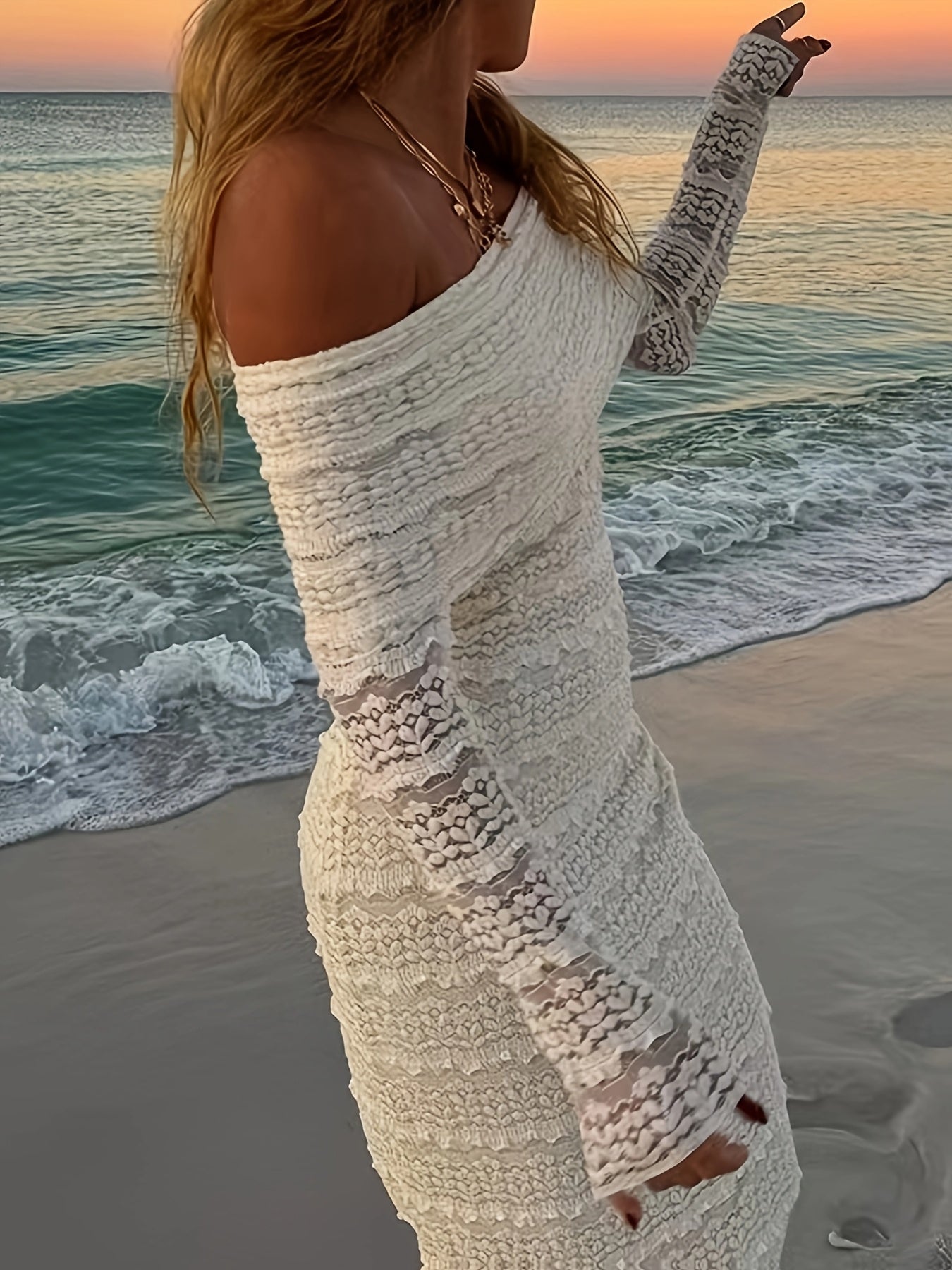 Nina | Elegante Off-Shoulder Kantjurk
