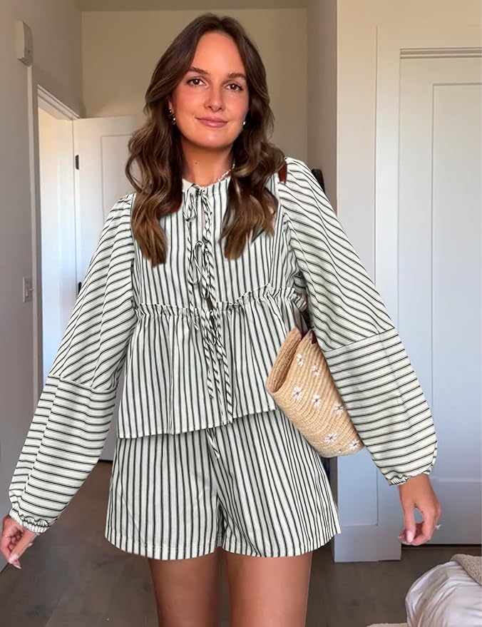 Chayna | Gestreepte Zomerset Met Pofmouwen