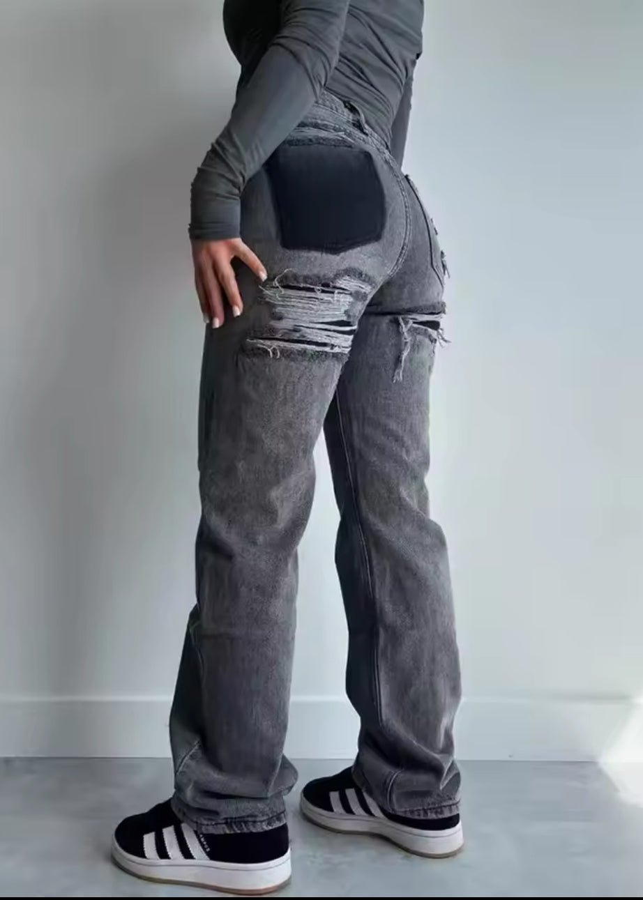 Isja | Vintage Gescheurde Broek