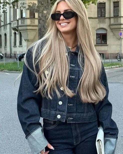Maya | Denim Tweedelige Set Jas Met Broek