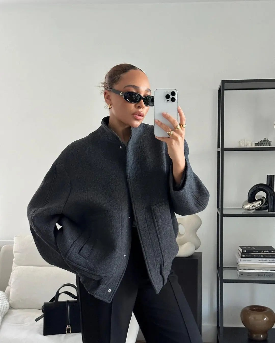 Maya | Warme Tweed Jacket Voor Dames