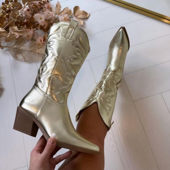 Amylia | Metallic Cowboylaarzen