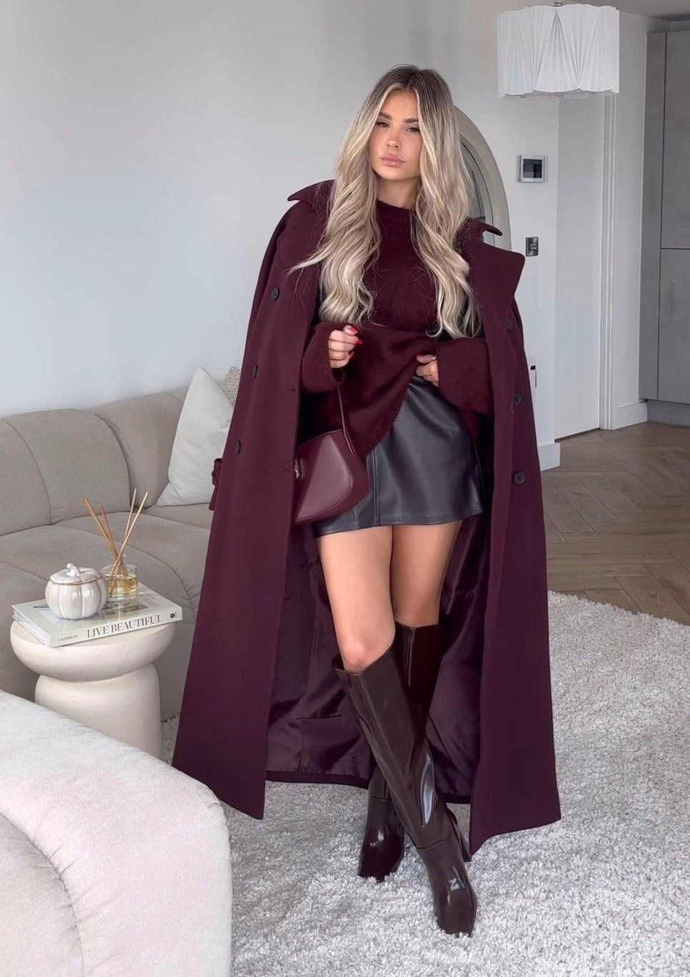 Jasmine | Elegante Burgundy Trenchcoat