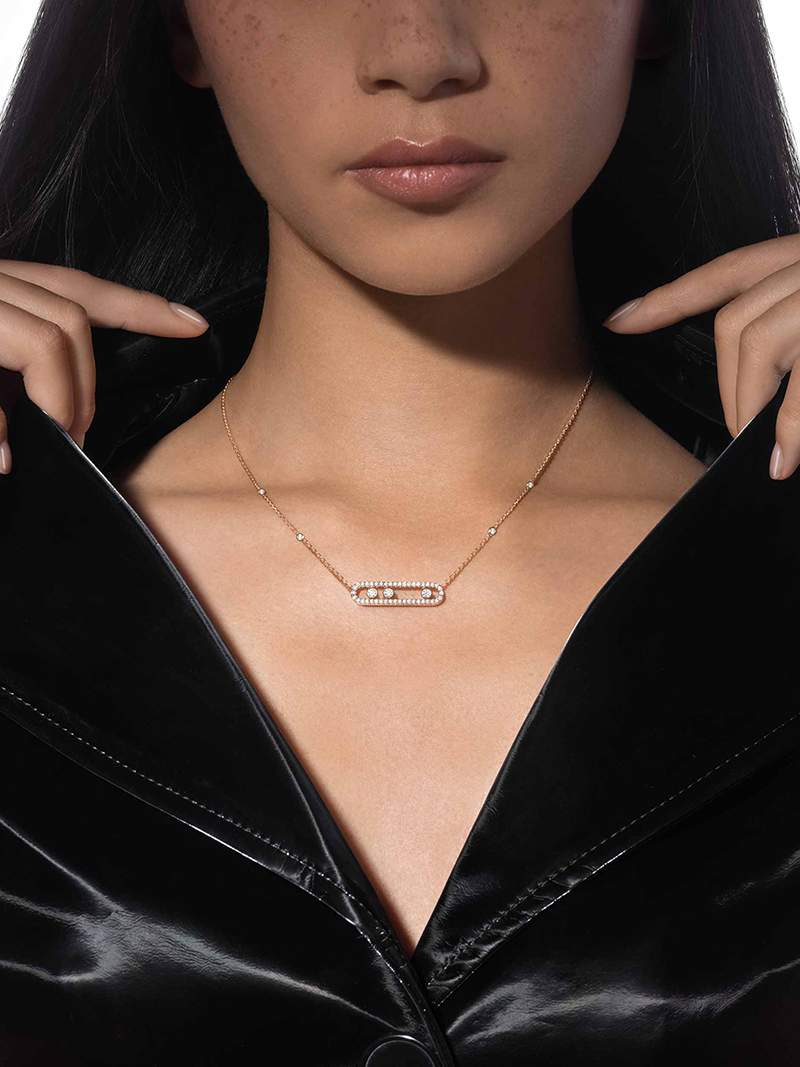 Lora | Ketting Met Bewegende Diamanten