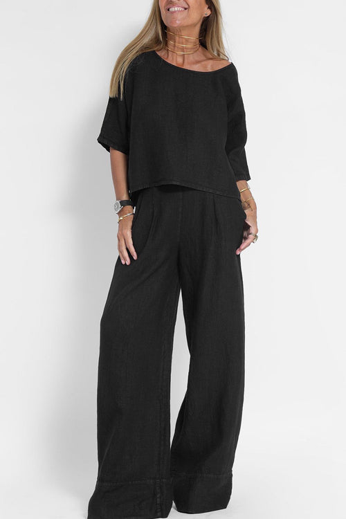 Margaux | Luchtig Tweedelig Pak Met Hoge Taille Broek