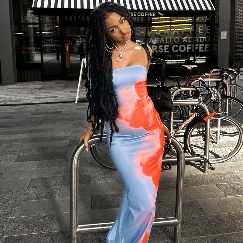 Mara | Strapless Maxi Jurk Met Printenbloem