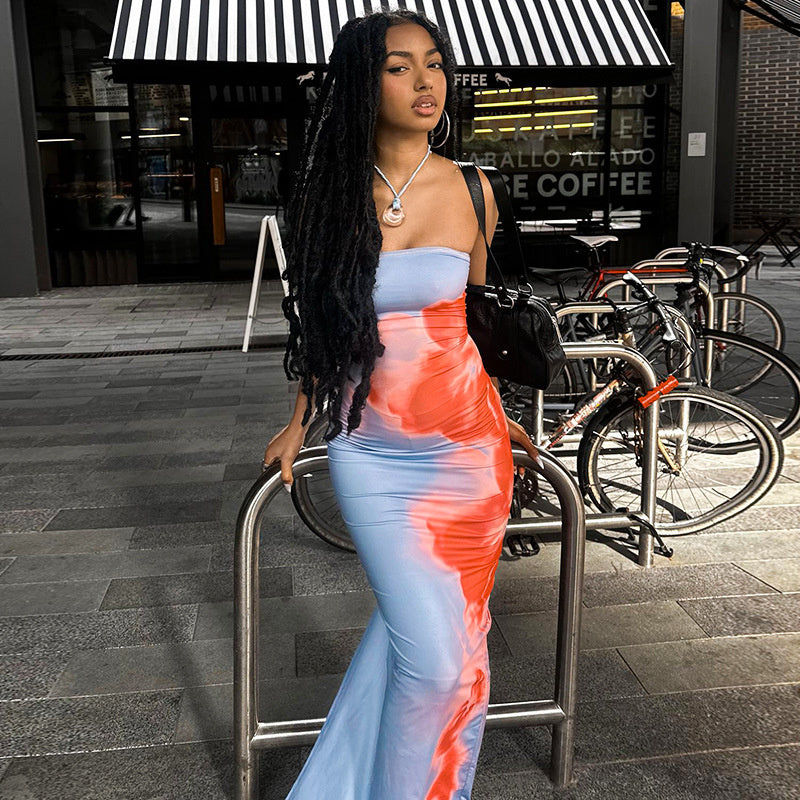Mara | Strapless Maxi Jurk Met Printenbloem