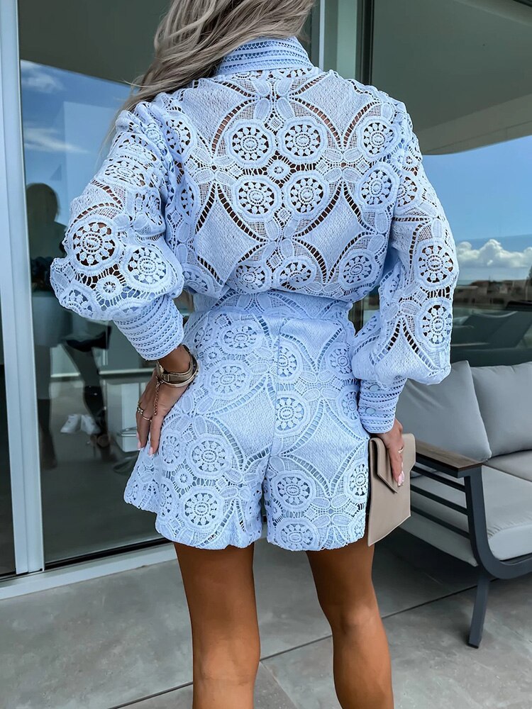 Liselotte | Kanten Set Top Met Short