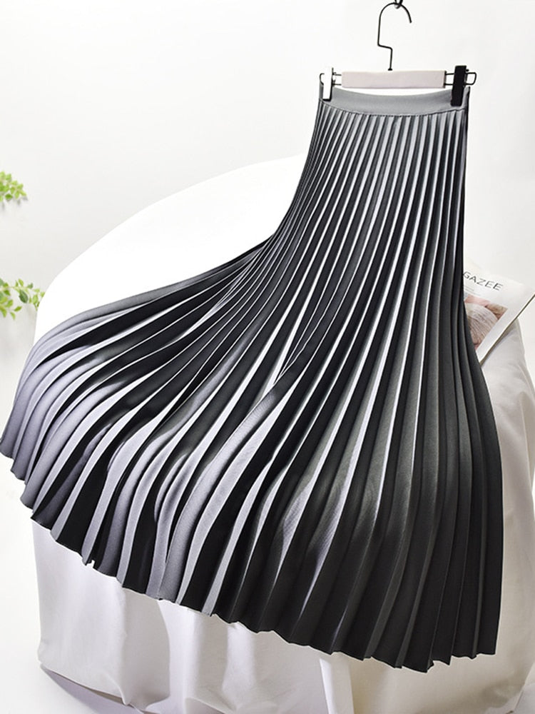 Delany | Elegante Plissérok Met Hoge Taille