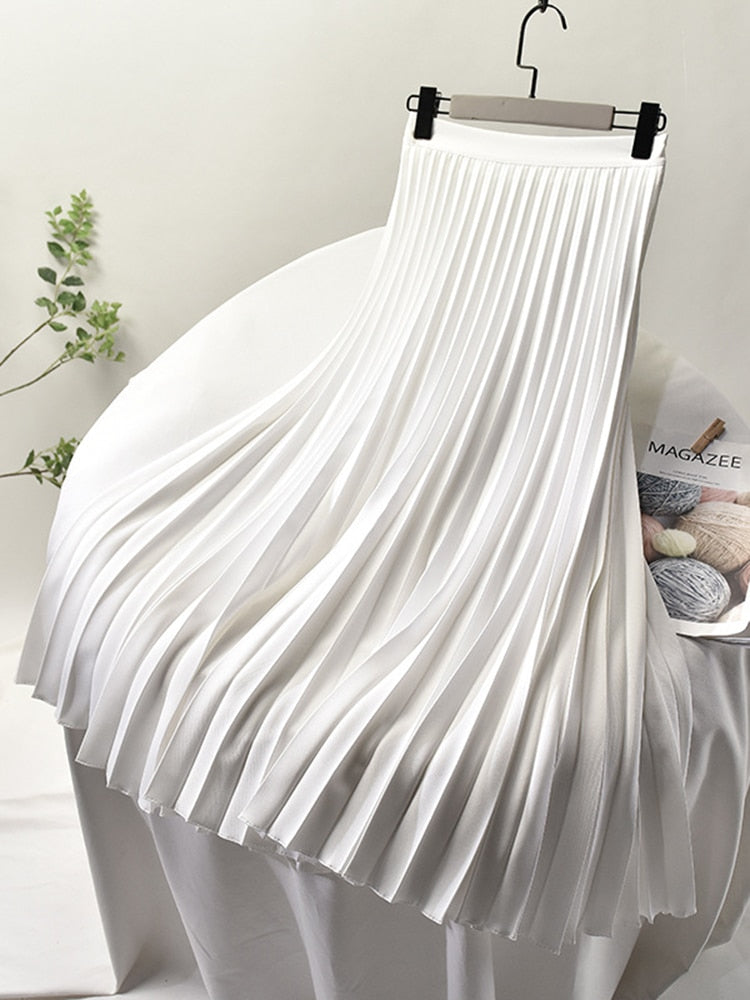 Delany | Elegante Plissérok Met Hoge Taille