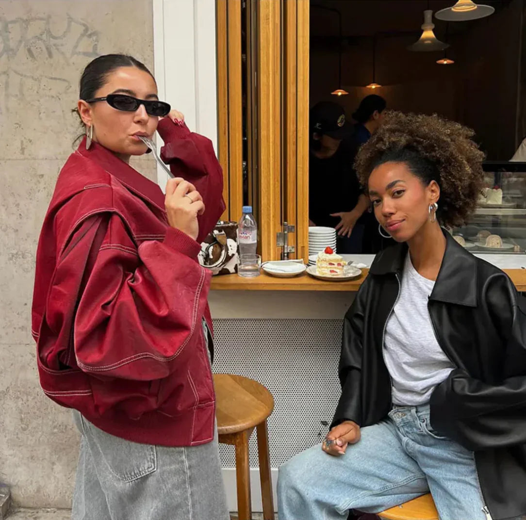 Zoe | Oversized Leren Jas