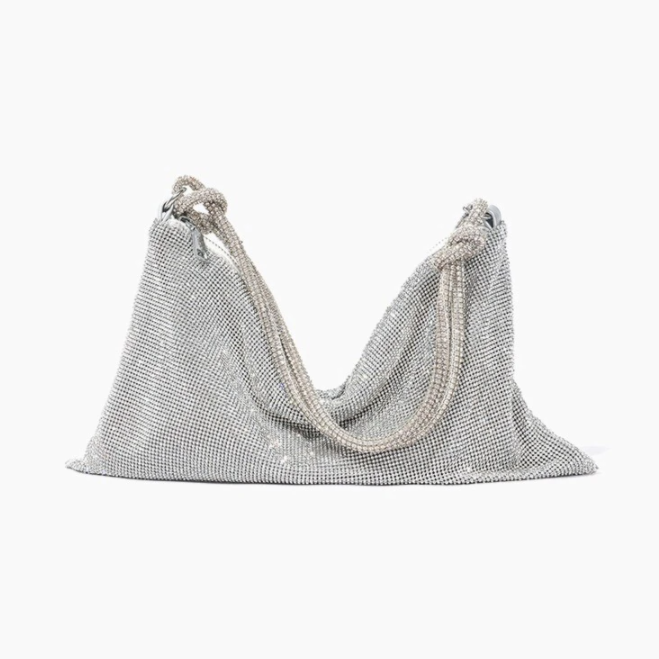 Emilia | Luxe Glanzende Handtas Met Ketting Detail