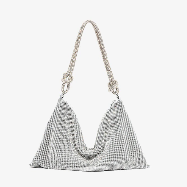 Emilia | Luxe Glanzende Handtas Met Ketting Detail