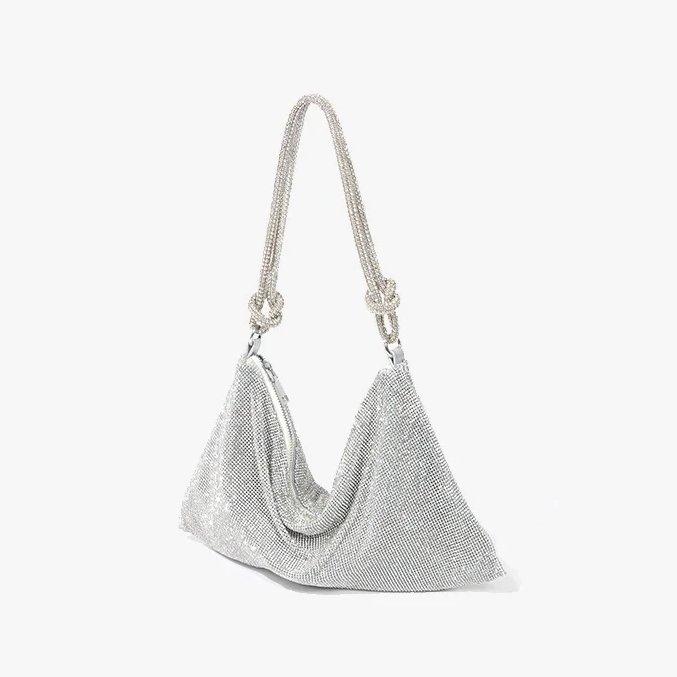 Emilia | Luxe Glanzende Handtas Met Ketting Detail