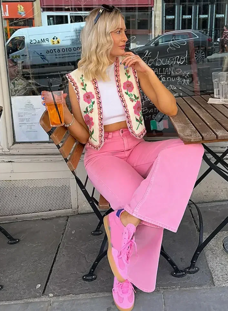Dorine | Gilet Met Bloemen