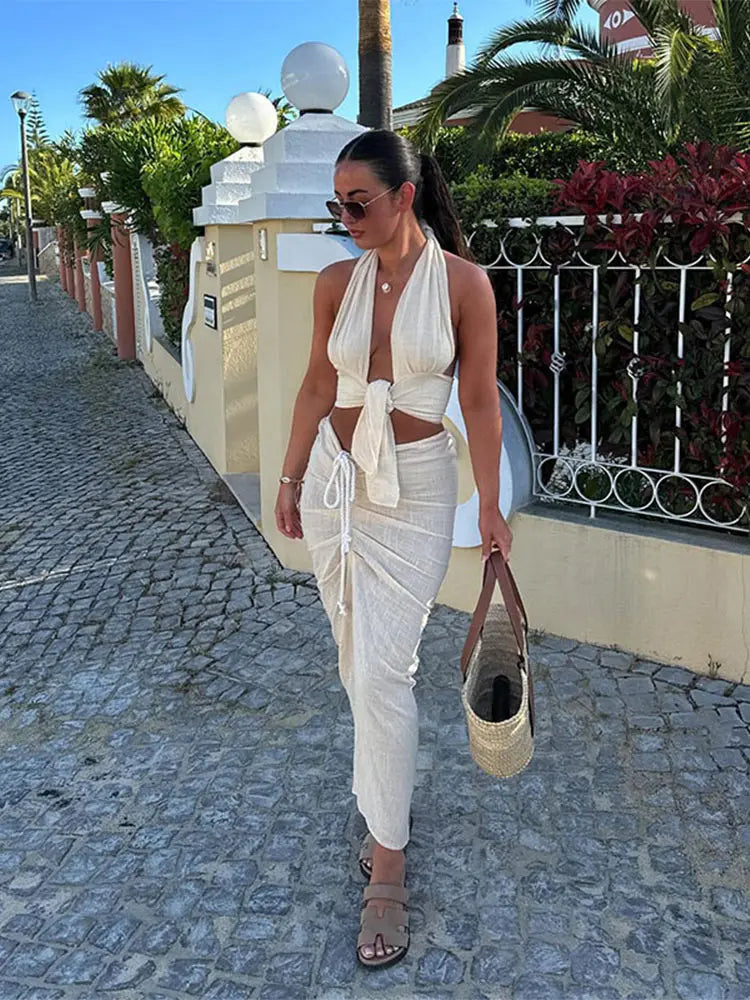 Helena | Tweedelige Set Knooptop en Rok