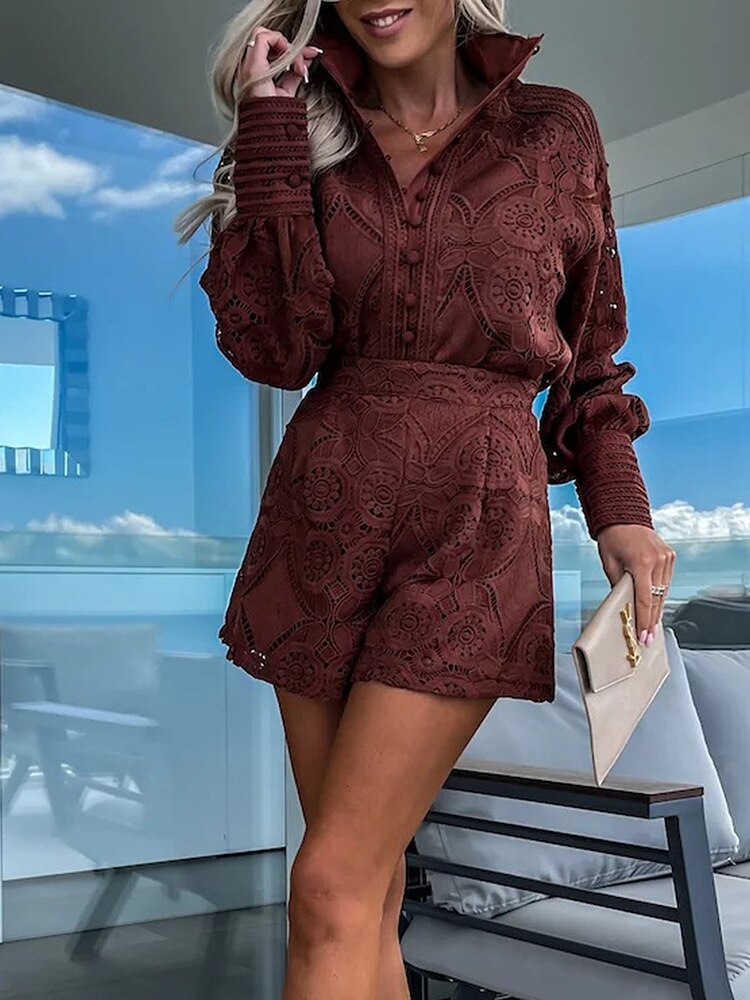 Liselotte | Kanten Set Top Met Short