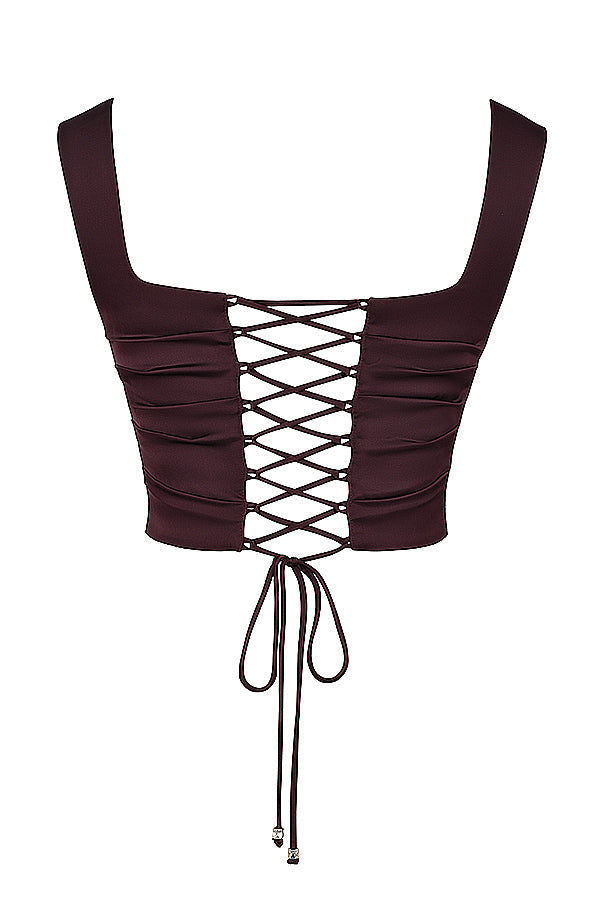 Ella | Satijnen Tweedelige Set Corset-Top En Rok