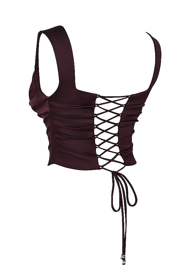 Ella | Satijnen Tweedelige Set Corset-Top En Rok