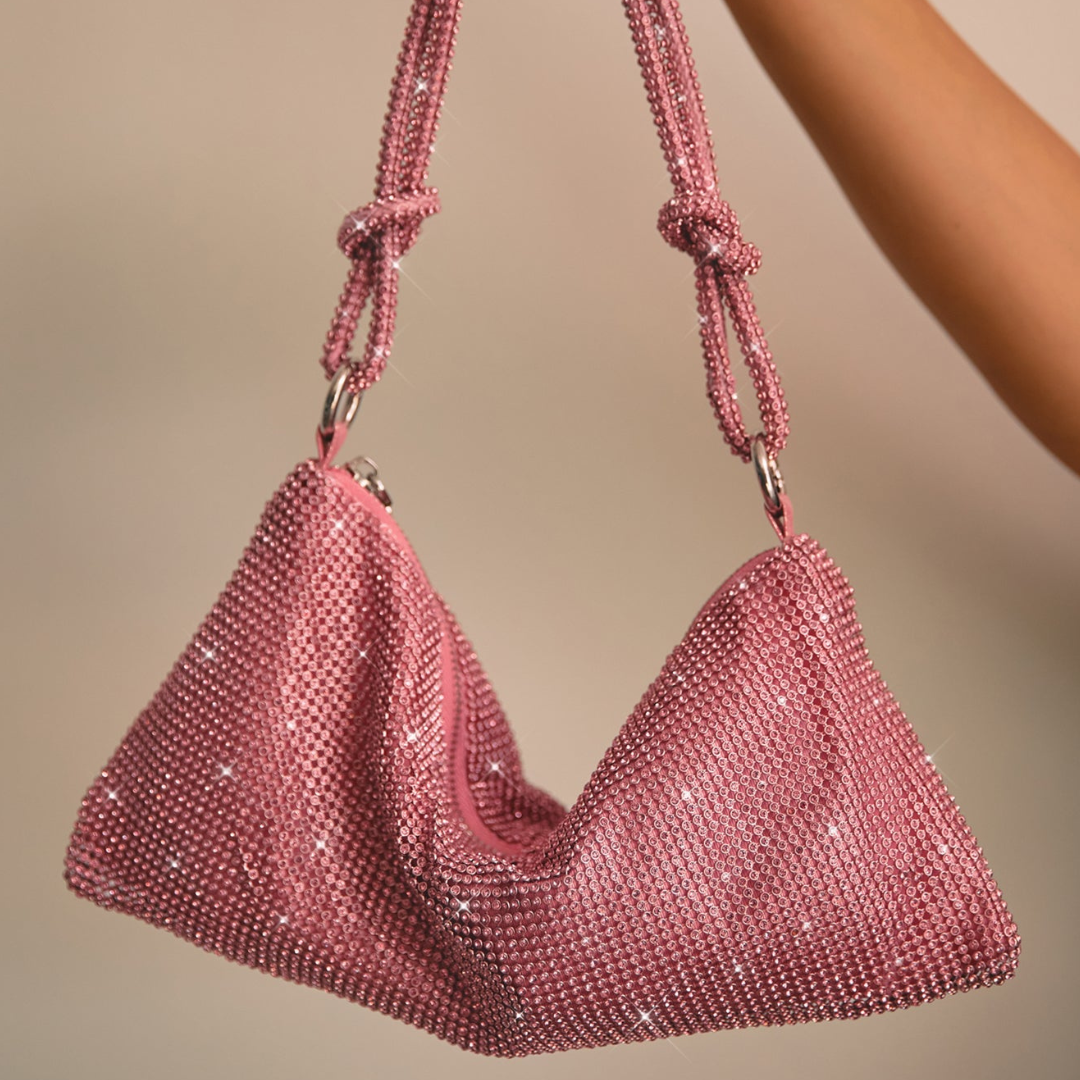 Emilia | Luxe Glanzende Handtas Met Ketting Detail