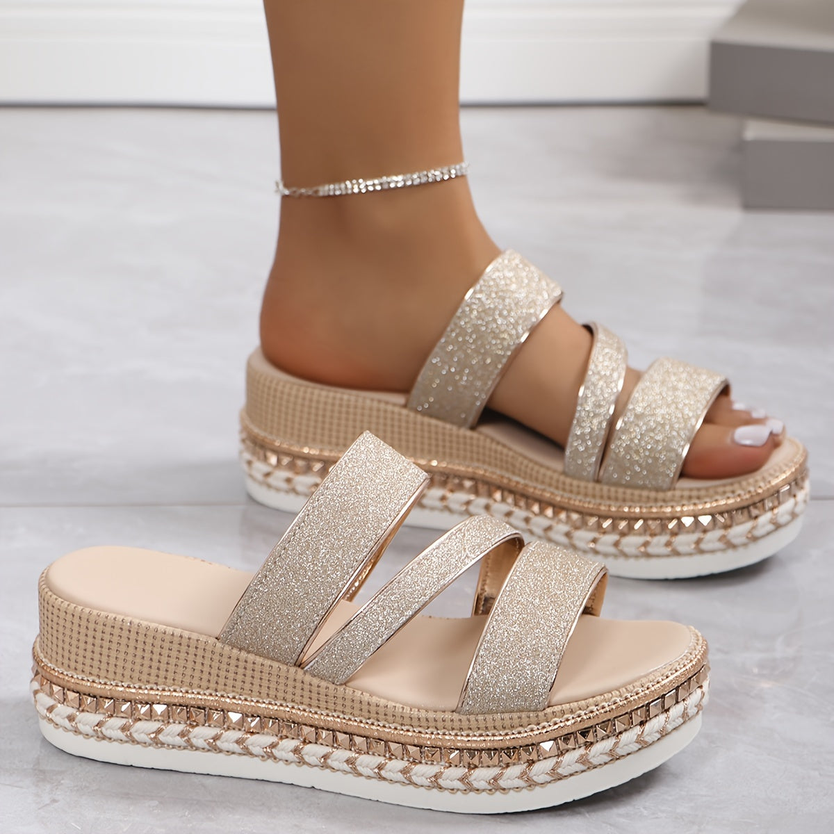 Mila | Comfortabele Sandalen Met Glitter
