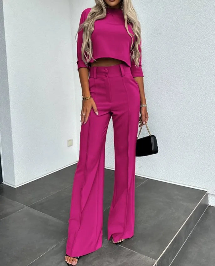Victoria | Elegante Flare Set Top Met Pantalon