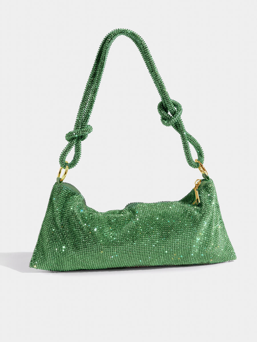 Emilia | Luxe Glanzende Handtas Met Ketting Detail