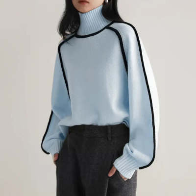 Celine | Wollen Coltrui Met Zwarte Details