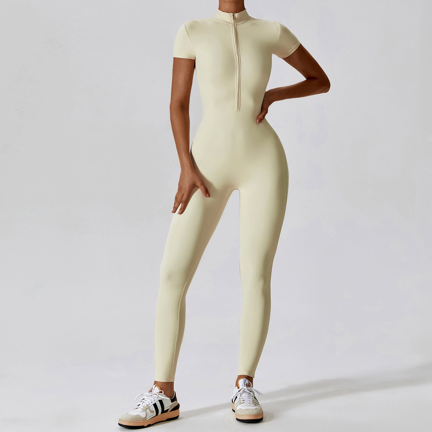 Samie | Korte Sportjumpsuit Met Rits