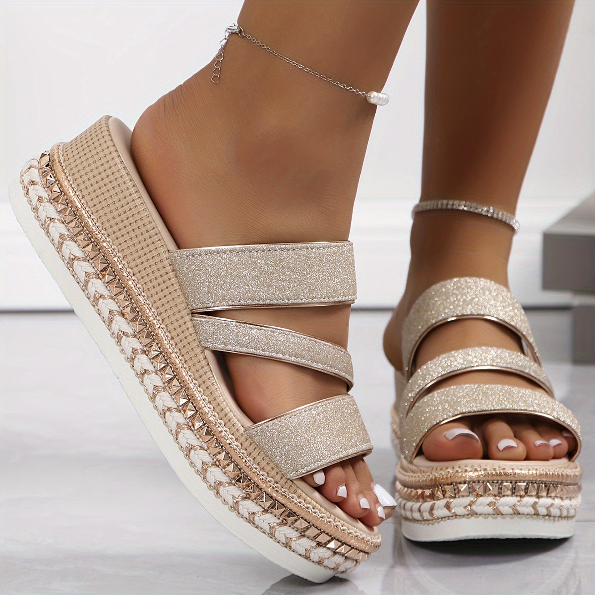 Mila | Comfortabele Sandalen Met Glitter